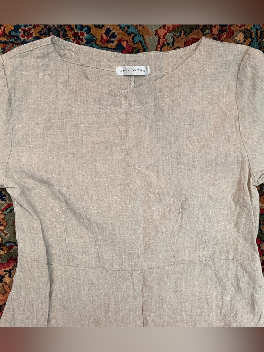 🤎🤍🌾CUT LOOSE Oatmeal Linen Maxi Dress - Picture 2 of 6